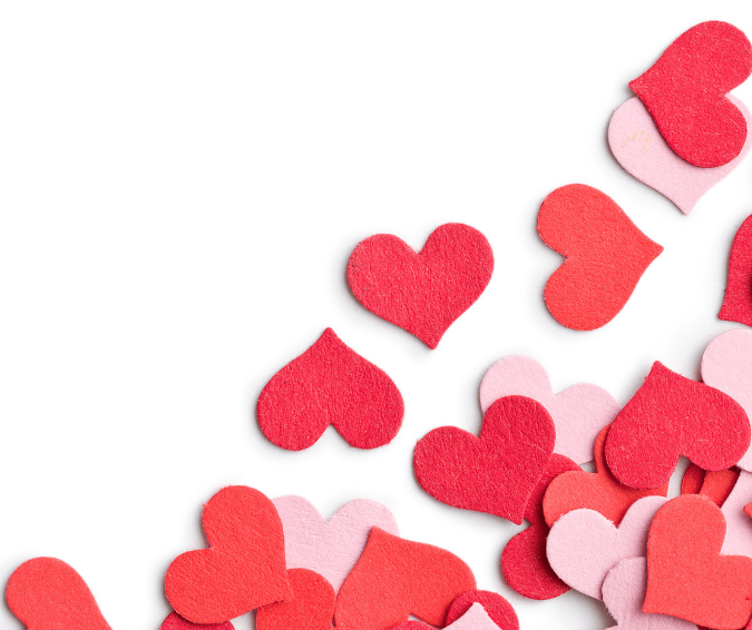 Valentine's Day hearts for free gift ideas