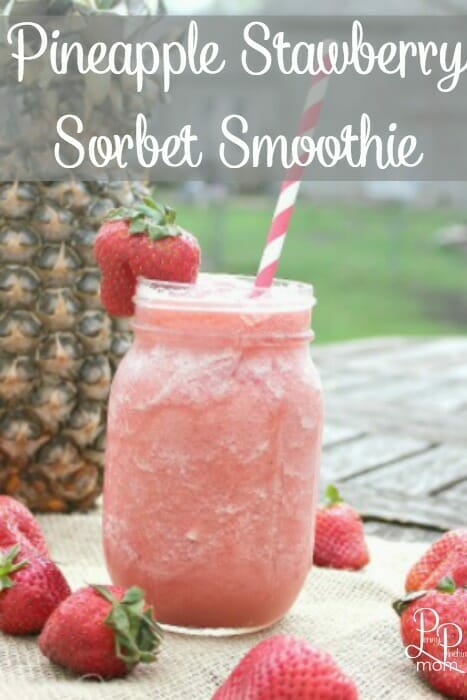 Pineapple Strawberry Sorbet Smoothie