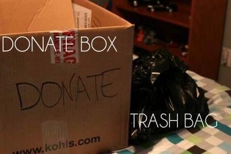 donate and trash bag
