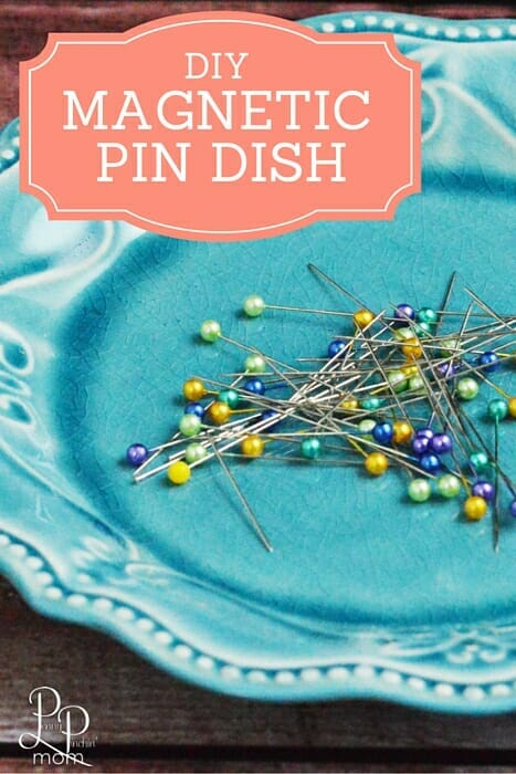 Perfect gift idea for mom, grandma or anyone who sews -- DIY magnetic pin dish!