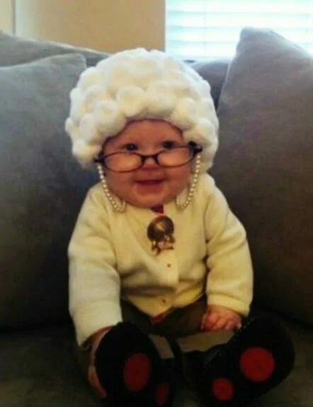 old woman baby costume