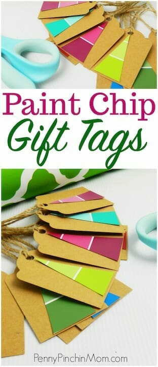 paint chip gift tags