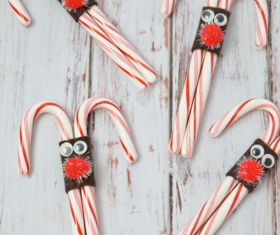Easy DIY Christmas Party Treat Idea - Reindeer Candy Canes