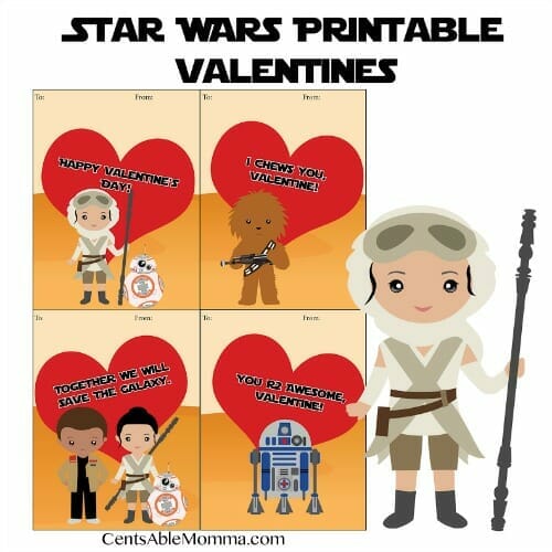 star wars valentine printables