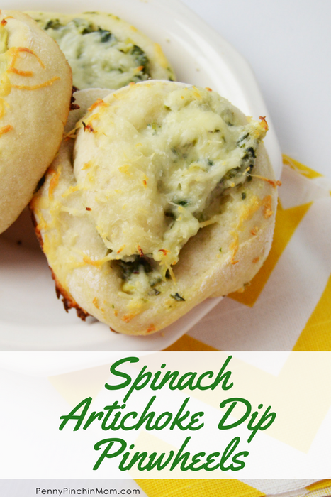 Spinach Artichoke Dip Pinwheels