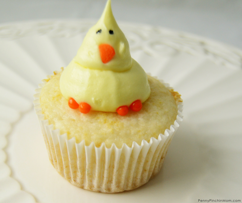 spring chick cupcake