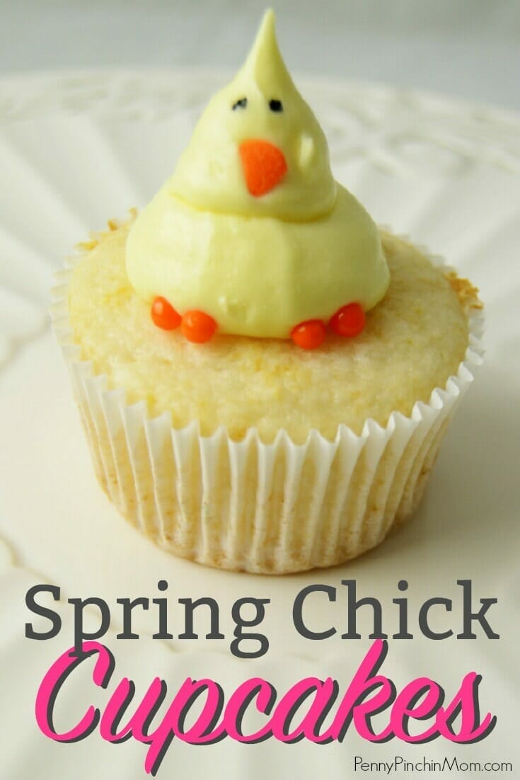 iced chick on a cupcake