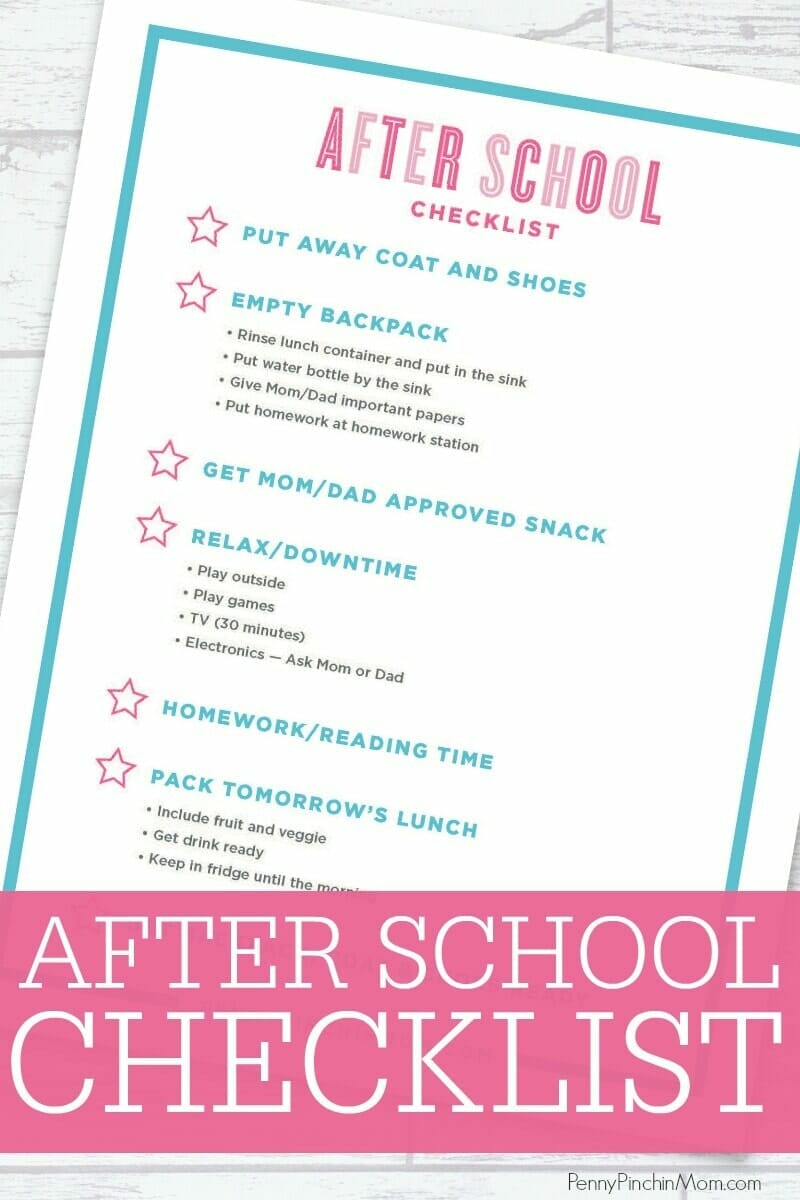 first day of school checklist for parents