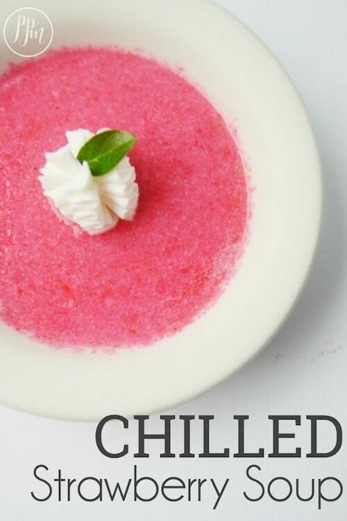 chilled strawberry soup in a bowl