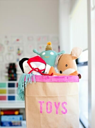 toy storage ideas - paper bag