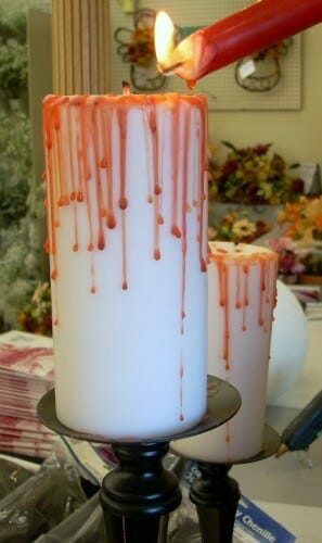 Halloween Decorating Idea - Bloody Candel
