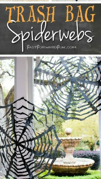 Halloween Decorating Idea - Trash Bag Spiderwebs