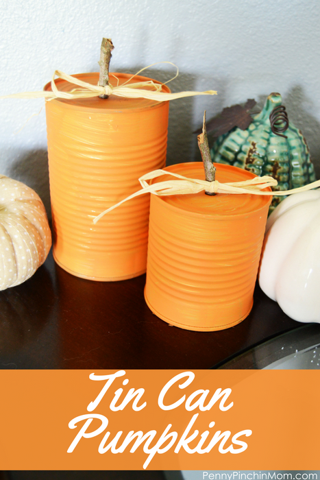 Tin Can Pumpkins | An easy way to recycle and decorate!