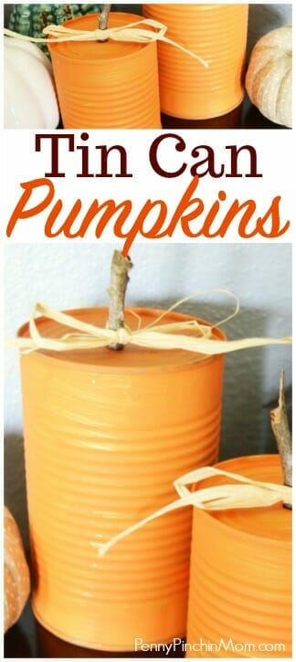 tin can pumpkins