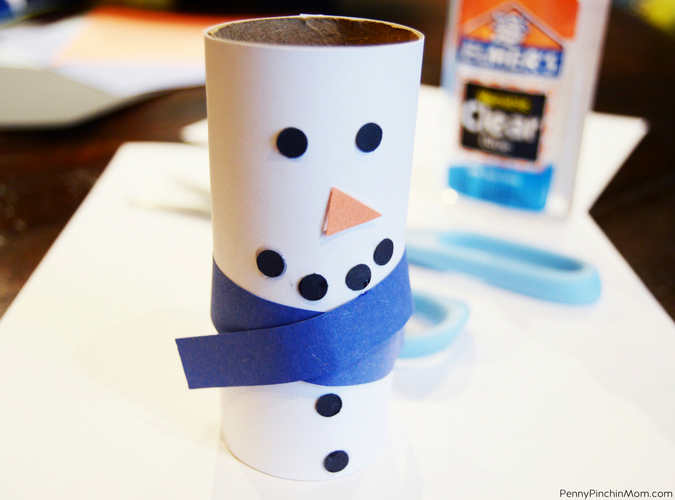 Cardboard Tube Snowman