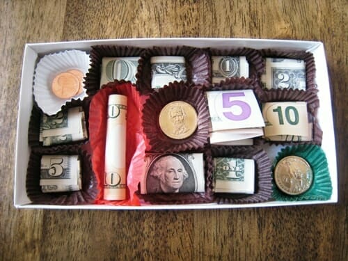 money gift ideas - candy box