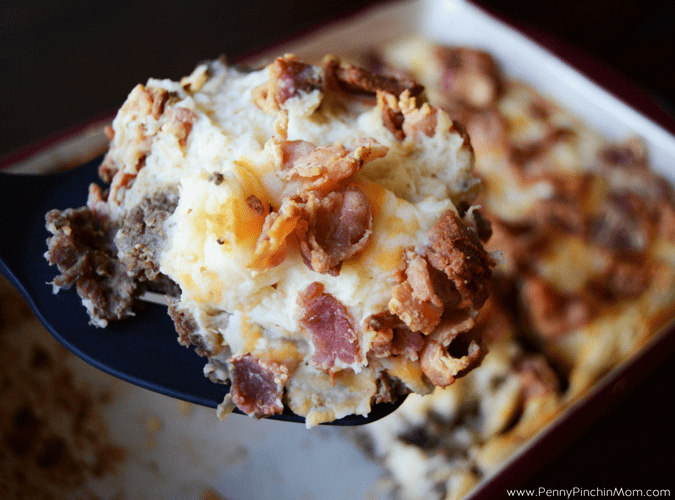 meatloaf casserole; meatloaf with potatoes and bacon
