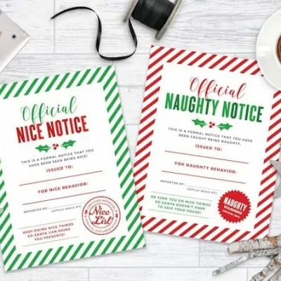 Printable Nice and Naughty Notices
