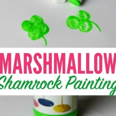 Shamrock Painting with Marshmallows
