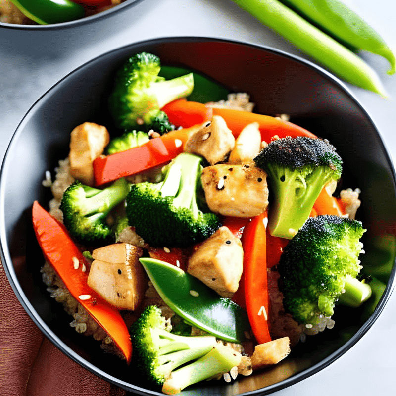 Chicken, Quinoa, and Veggie StirFry