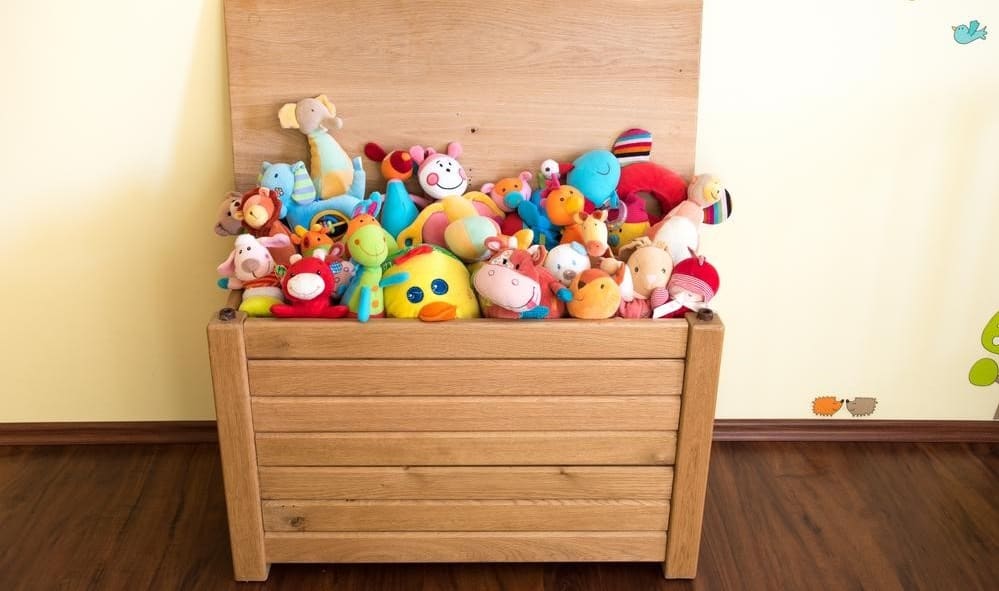 Toy box filled with toys