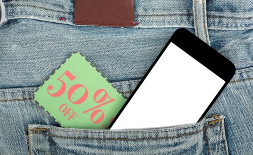 Coupon and phone in back pocket