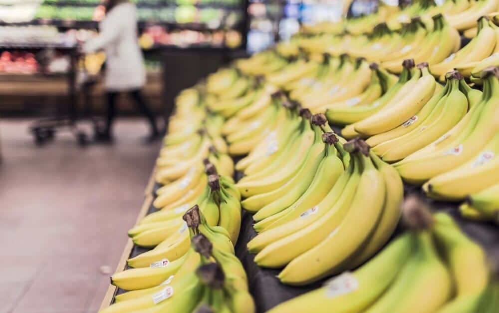 Bananas on store shelves
