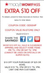 Macys One Day Sale Coupon