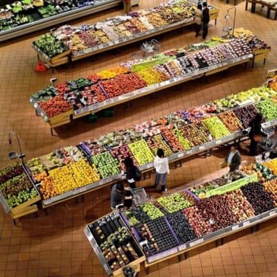 supermarket stalls in coolers market