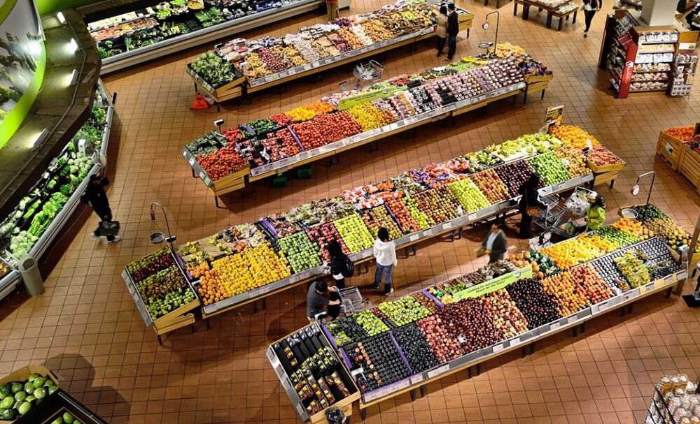 supermarket stalls in coolers market