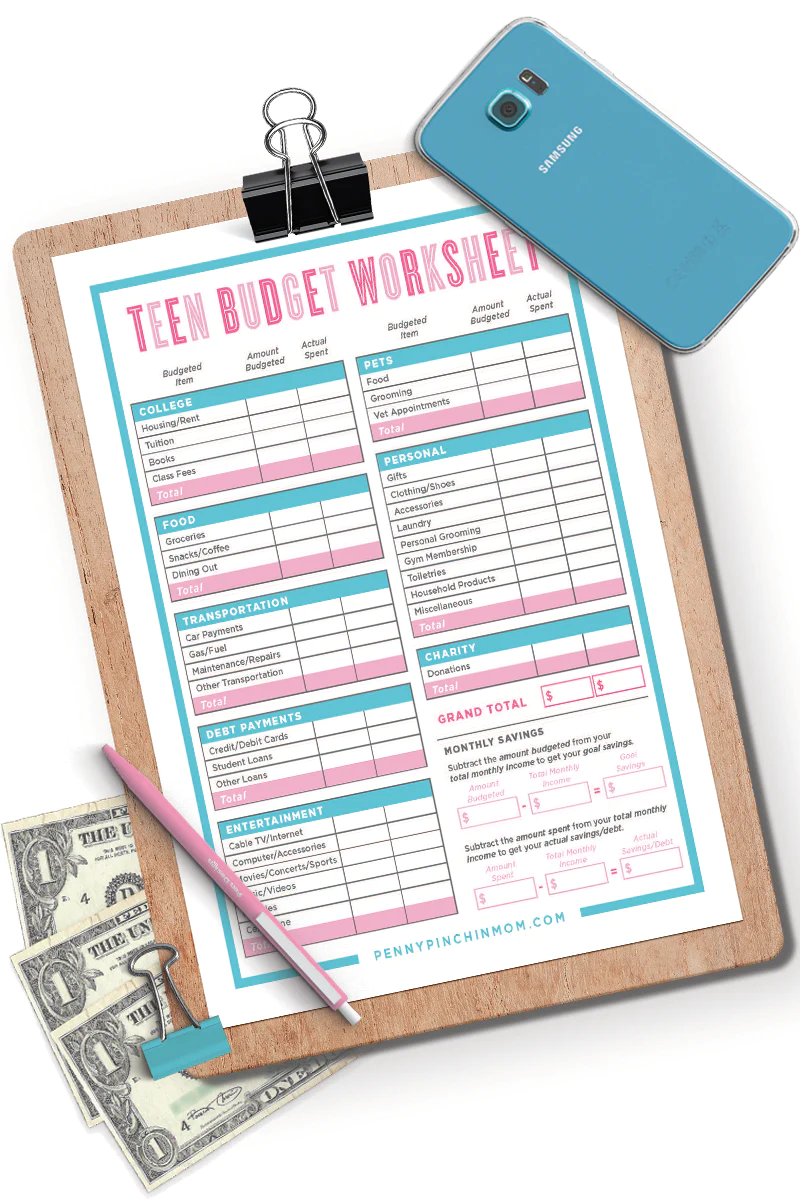 Teen Budget Worksheet | Free Download