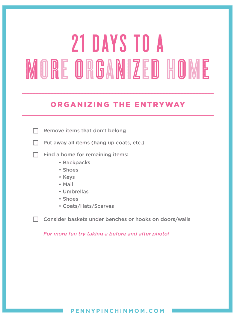 Organized Entryway Checklist