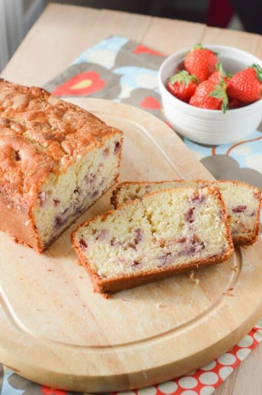 If you like strawberries and cheesecake, this is a tasty treat. This strawberry cheesecake bread is good as is or with homemade strawberry glaze!