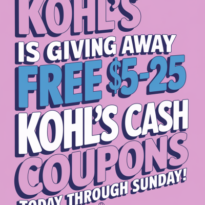 Free Kohl’s Cash No Purchase Needed: March 7-9 2025 Only
