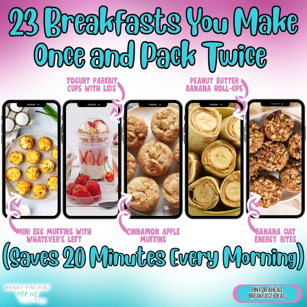 Breakfast lunch box snacks: 23 portable foods packed in containers working as both morning meals and school snacks.