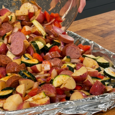Healthy (and Budget Friendly) Sheet Pan Sausage and Veggies