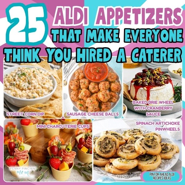 Cheap potluck appetizers: 25 elegant Aldi appetizers on platters that look catered but cost just pennies per piece.