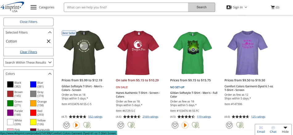 4imprit custom cotton shirts for summer camp
