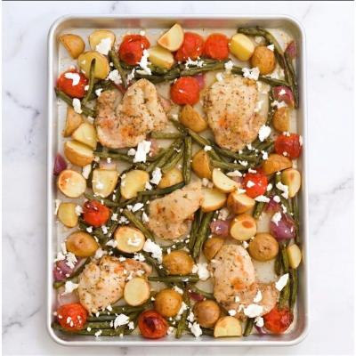 Sheet Pan Lemon Garlic Chicken You’ll Want Every Week (with Potatoes & Feta)